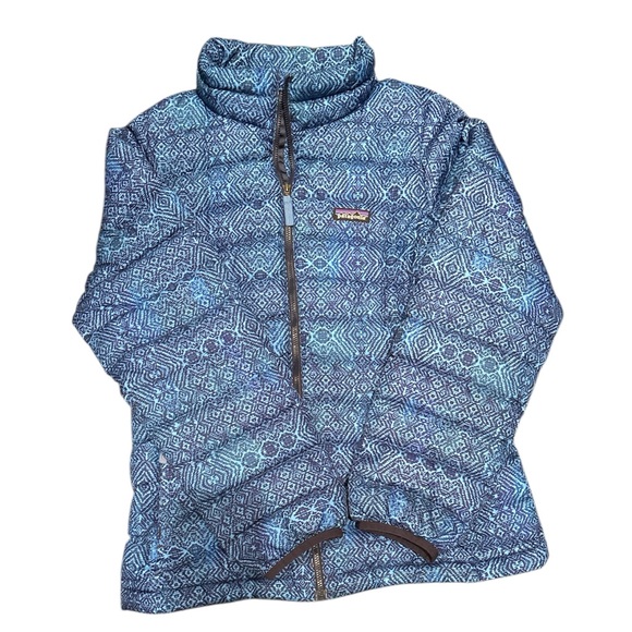 Patagonia Navy and Light Blue Patterned Jacket